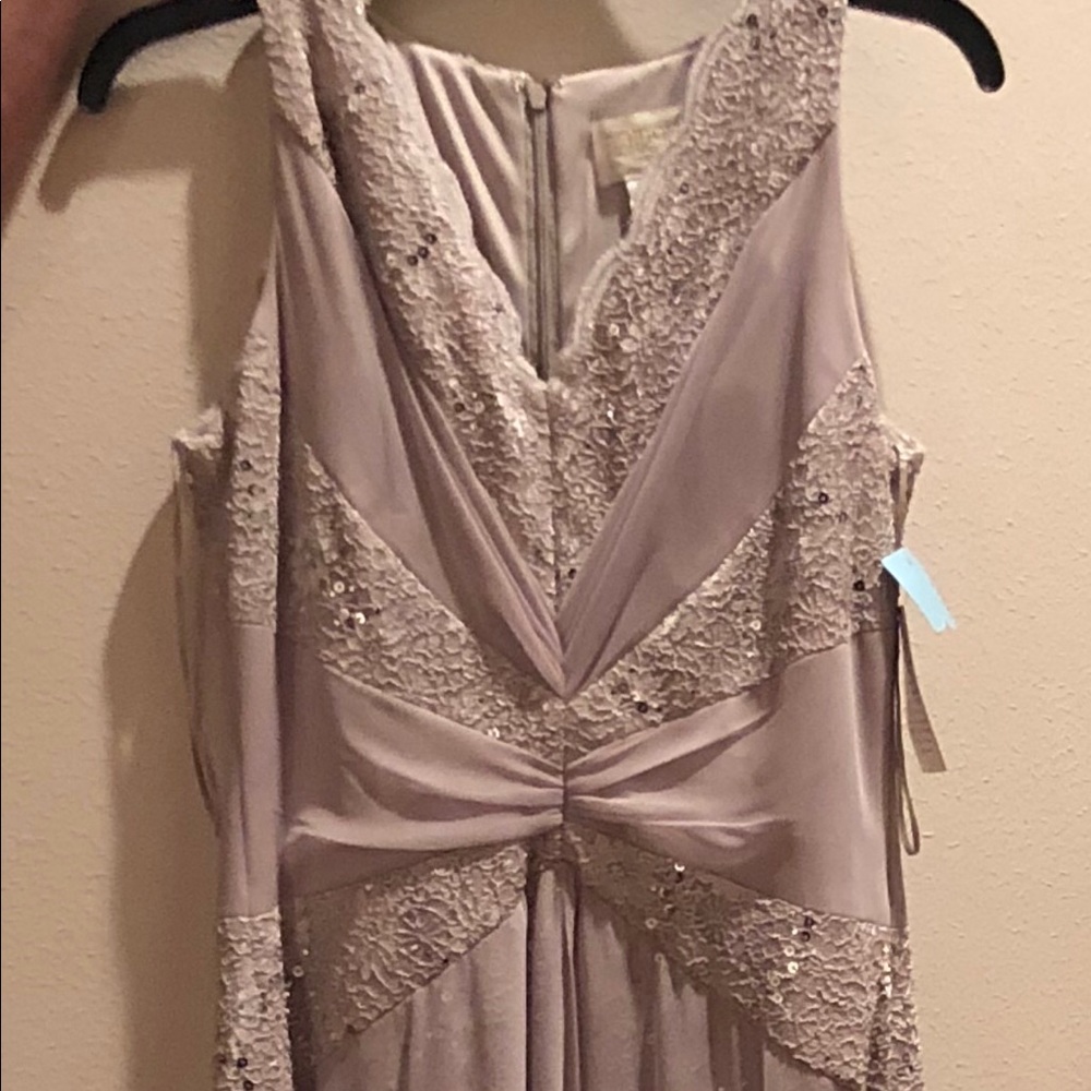 Long, blush/tan formal dress